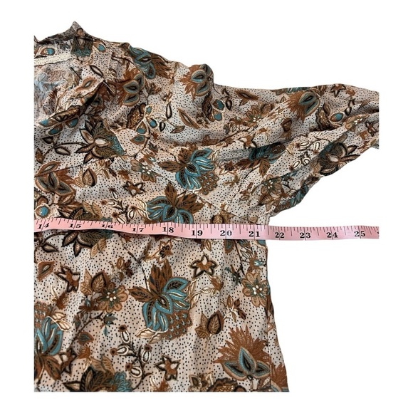 Mason Belle Country Outfitters Split Neck Ruffle Collar Full Sleeve Drape NEW - Picture 11 of 14